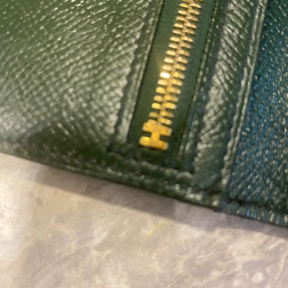 ⭐️Authentic Hermes Bearn Kelly Green Leather Wallet Gold HW - Picture 5 of 14
